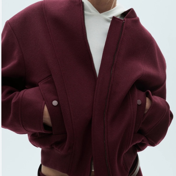 📸 NWT MANGO Wool Bomber Jacket w/Pockets - Picture 1 of 9